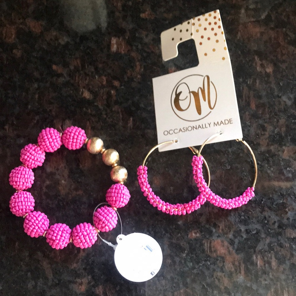 Bracelet and Hoop Earrings